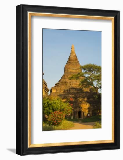 Myanmar. Bagan. Red Brick Temple Glows in the Late Afternoon Light-Inger Hogstrom-Framed Photographic Print