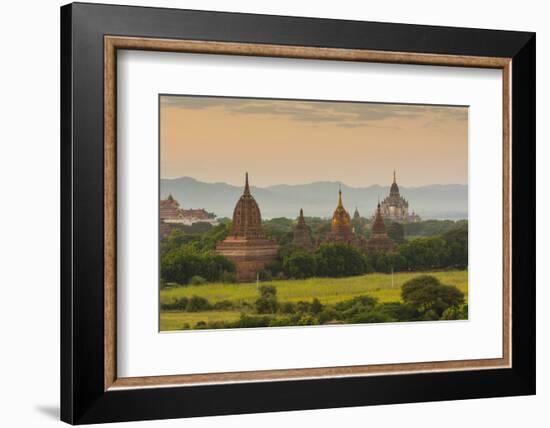 Myanmar. Bagan. Sunset over the Temples of Bagan-Inger Hogstrom-Framed Photographic Print