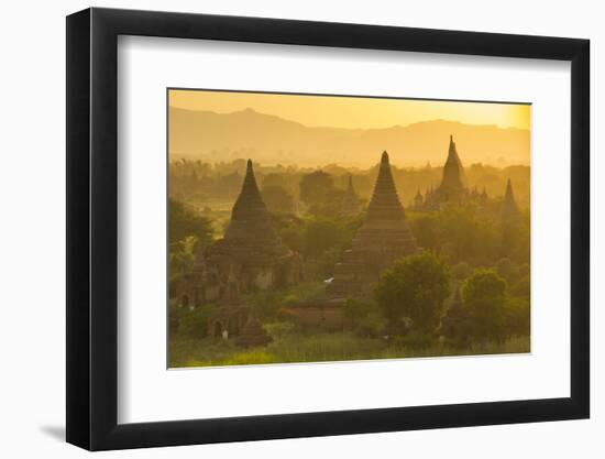 Myanmar. Bagan. Temples at Sunset-Inger Hogstrom-Framed Photographic Print