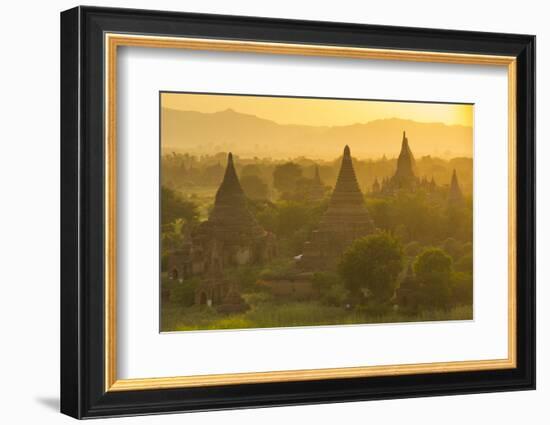 Myanmar. Bagan. Temples at Sunset-Inger Hogstrom-Framed Photographic Print