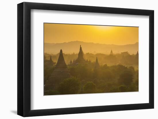 Myanmar. Bagan. Temples at Sunset-Inger Hogstrom-Framed Photographic Print