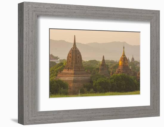 Myanmar. Bagan. Temples at Sunset-Inger Hogstrom-Framed Photographic Print