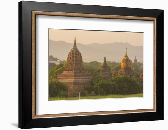 Myanmar. Bagan. Temples at Sunset-Inger Hogstrom-Framed Photographic Print