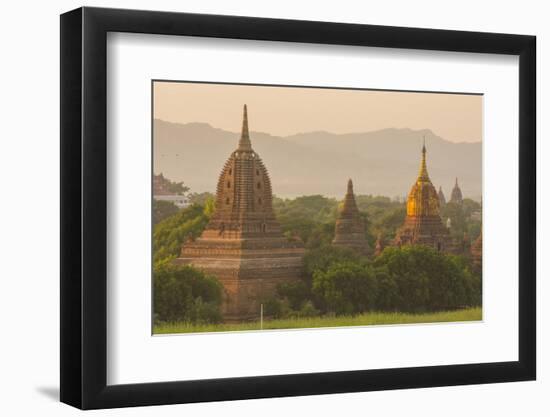 Myanmar. Bagan. Temples at Sunset-Inger Hogstrom-Framed Photographic Print