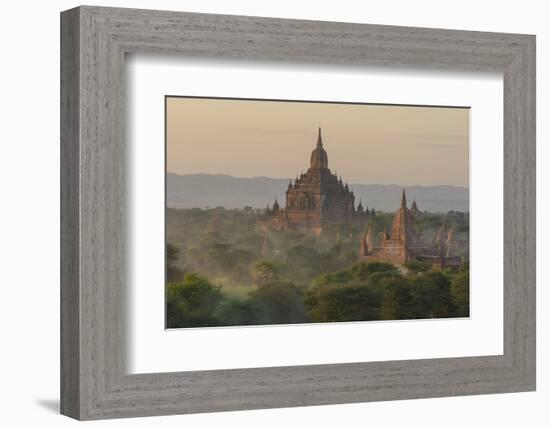 Myanmar. Bagan. Temples of Bagan at Sunset-Inger Hogstrom-Framed Photographic Print