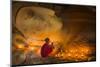 Myanmar, Bagan. Young Monk at Shinbinthalyaung Temple Reclining Buddha-Brenda Tharp-Mounted Photographic Print