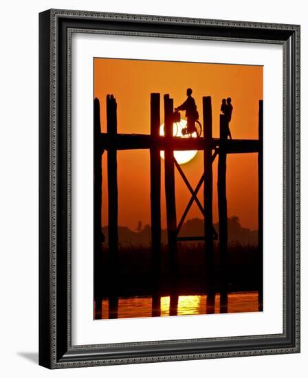 Myanmar, Burma, Amarapura, Taungthaman Lake, U Bein's Bridge-Katie Garrod-Framed Photographic Print