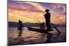 Myanmar (Burma), Shan State, Inle Lake, Local Fishermen at Sunset-Michele Falzone-Mounted Photographic Print