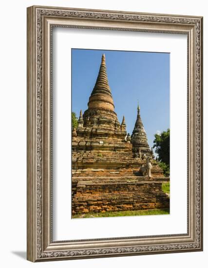 Myanmar. Mandalay. Inwa. Red Brick Stupa-Inger Hogstrom-Framed Photographic Print