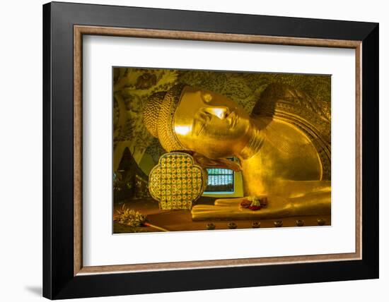 Myanmar. Mandalay. Kusinara Pagoda. Reclining Buddha-Inger Hogstrom-Framed Photographic Print