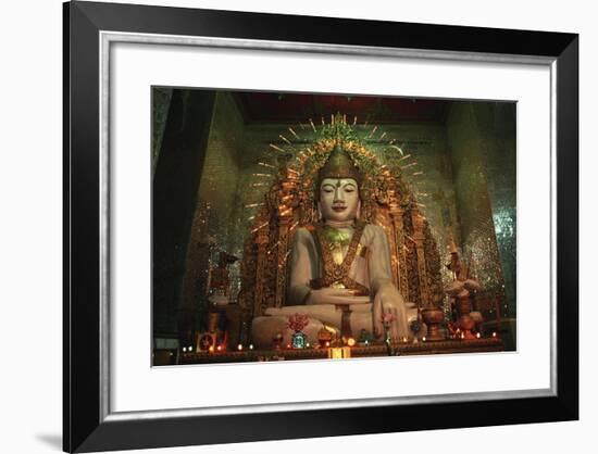 Myanmar, Mandalay, Statue in Shwenandaw Pagoda-null-Framed Giclee Print