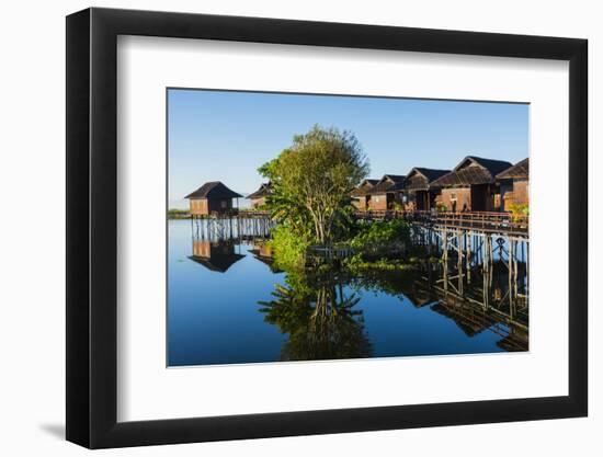 Myanmar. Shan State. Inle Lake. Golden Island Cottages Floating Hotel-Inger Hogstrom-Framed Photographic Print