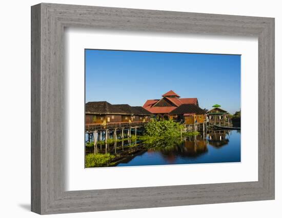 Myanmar. Shan State. Inle Lake. Golden Island Cottages Floating Hotel-Inger Hogstrom-Framed Photographic Print