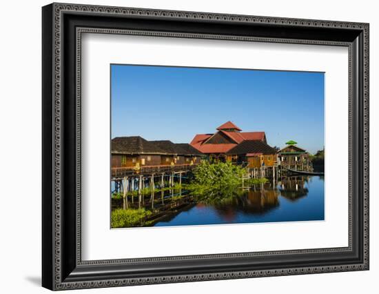 Myanmar. Shan State. Inle Lake. Golden Island Cottages Floating Hotel-Inger Hogstrom-Framed Photographic Print