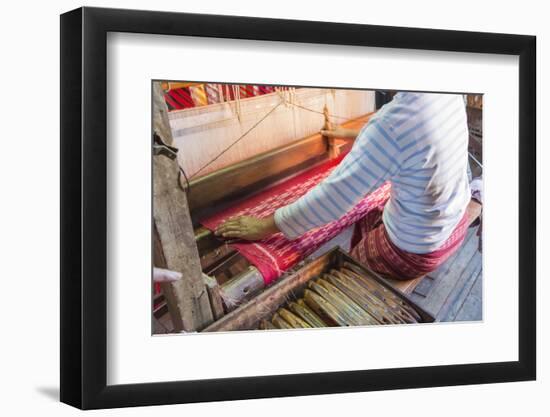 Myanmar. Shan State. Inle Lake. Ko Than Hlaing silk and lotus weaving center.-Inger Hogstrom-Framed Photographic Print