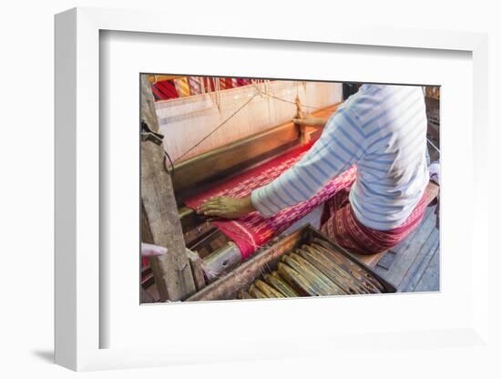 Myanmar. Shan State. Inle Lake. Ko Than Hlaing silk and lotus weaving center.-Inger Hogstrom-Framed Photographic Print