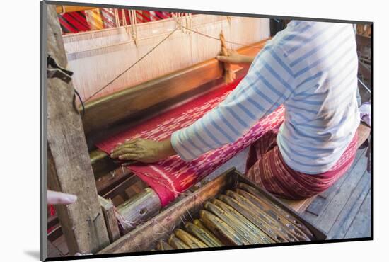 Myanmar. Shan State. Inle Lake. Ko Than Hlaing silk and lotus weaving center.-Inger Hogstrom-Mounted Photographic Print