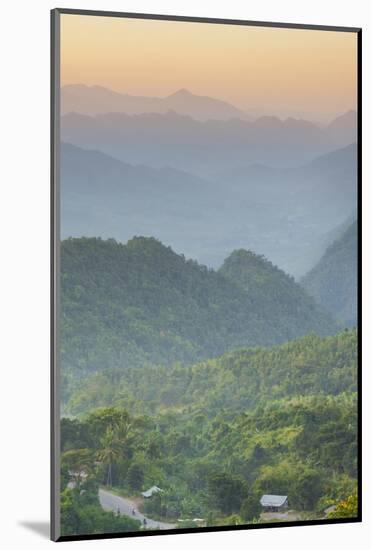 Myanmar. Shan State. Sunset over the Ridges of Haze-Filled Hills-Inger Hogstrom-Mounted Photographic Print