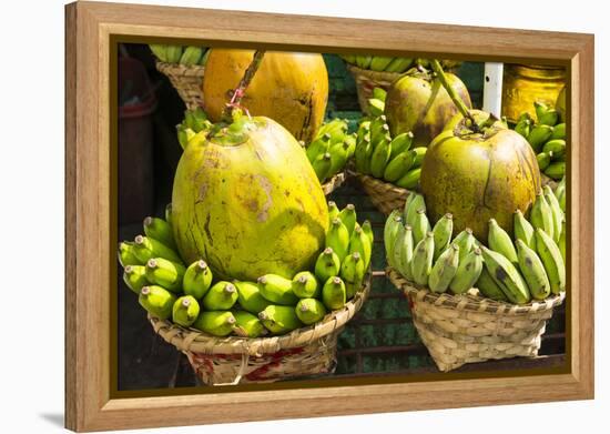 Myanmar. Yangon. Botataung Pagoda. Offerings of Fruit for Sale-Inger Hogstrom-Framed Premier Image Canvas