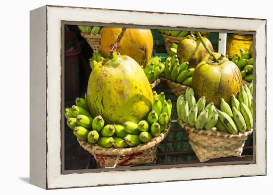 Myanmar. Yangon. Botataung Pagoda. Offerings of Fruit for Sale-Inger Hogstrom-Framed Premier Image Canvas