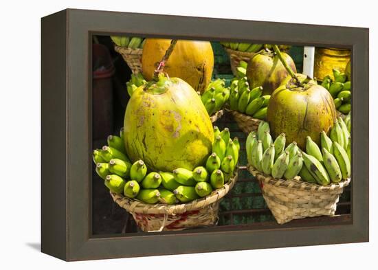 Myanmar. Yangon. Botataung Pagoda. Offerings of Fruit for Sale-Inger Hogstrom-Framed Premier Image Canvas