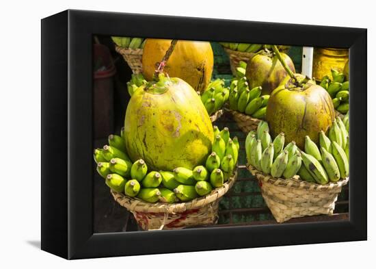 Myanmar. Yangon. Botataung Pagoda. Offerings of Fruit for Sale-Inger Hogstrom-Framed Premier Image Canvas