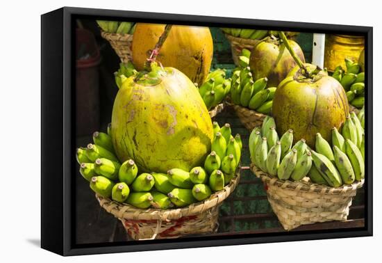 Myanmar. Yangon. Botataung Pagoda. Offerings of Fruit for Sale-Inger Hogstrom-Framed Premier Image Canvas