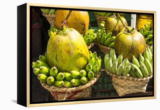 Myanmar. Yangon. Botataung Pagoda. Offerings of Fruit for Sale-Inger Hogstrom-Framed Premier Image Canvas