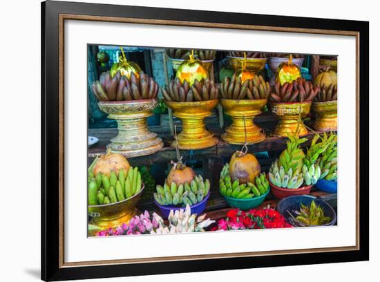 Myanmar. Yangon. Botataung Pagoda. Offerings of Fruit for Sale-Inger Hogstrom-Framed Photographic Print