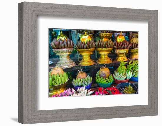 Myanmar. Yangon. Botataung Pagoda. Offerings of Fruit for Sale-Inger Hogstrom-Framed Photographic Print