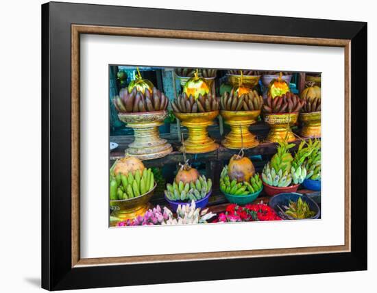 Myanmar. Yangon. Botataung Pagoda. Offerings of Fruit for Sale-Inger Hogstrom-Framed Photographic Print