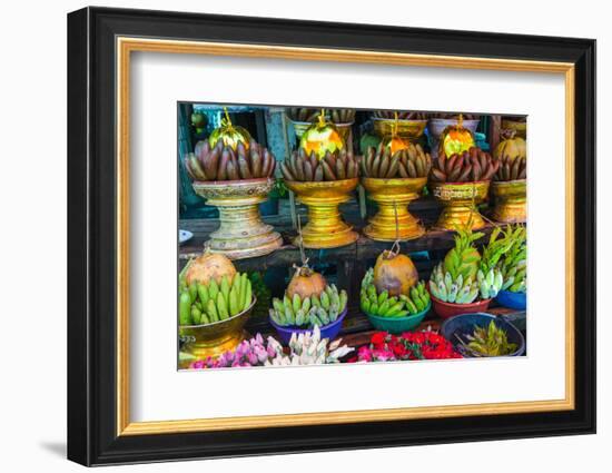 Myanmar. Yangon. Botataung Pagoda. Offerings of Fruit for Sale-Inger Hogstrom-Framed Photographic Print