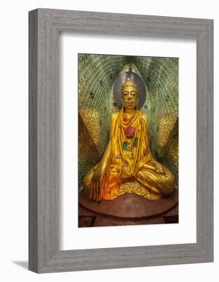 Myanmar, Yangon. Buddha Statue in Shwedagon Temple-Jaynes Gallery-Framed Photographic Print