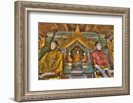 Myanmar, Yangon. Buddha Statues in Shwedagon Temple-Jaynes Gallery-Framed Photographic Print