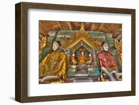 Myanmar, Yangon. Buddha Statues in Shwedagon Temple-Jaynes Gallery-Framed Photographic Print