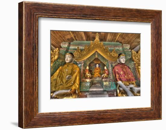 Myanmar, Yangon. Buddha Statues in Shwedagon Temple-Jaynes Gallery-Framed Photographic Print