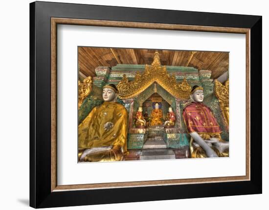 Myanmar, Yangon. Buddha Statues in Shwedagon Temple-Jaynes Gallery-Framed Photographic Print