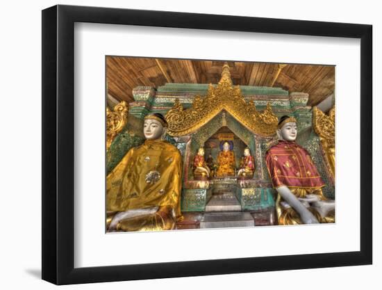 Myanmar, Yangon. Buddha Statues in Shwedagon Temple-Jaynes Gallery-Framed Photographic Print
