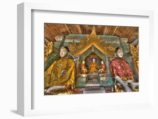 Myanmar, Yangon. Buddha Statues in Shwedagon Temple-Jaynes Gallery-Framed Photographic Print