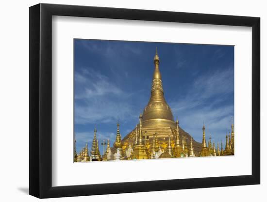 Myanmar, Yangon. Golden Stupa and Temples of Shwedagon Pagoda-Brenda Tharp-Framed Photographic Print