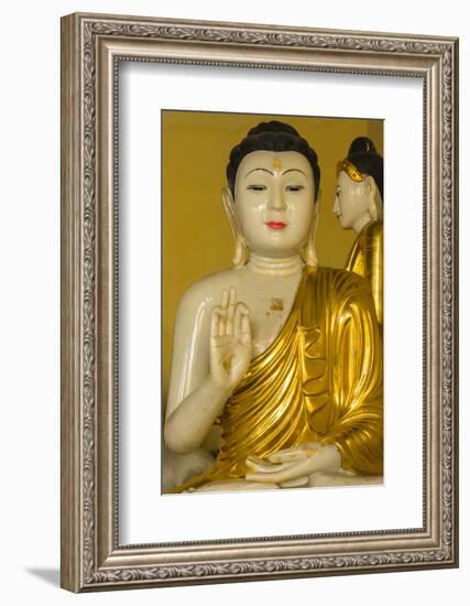 Myanmar. Yangon. Shwedagon Pagoda. Buddha in the Discussion Mudra-Inger Hogstrom-Framed Photographic Print