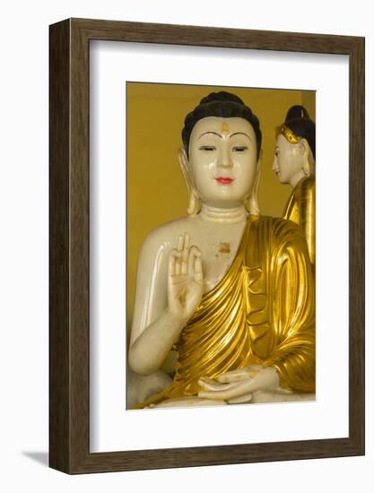 Myanmar. Yangon. Shwedagon Pagoda. Buddha in the Discussion Mudra-Inger Hogstrom-Framed Photographic Print