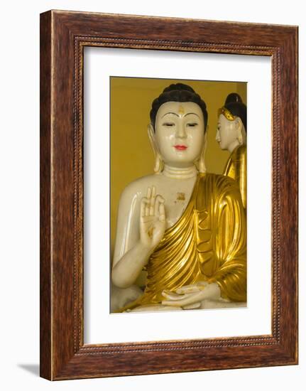 Myanmar. Yangon. Shwedagon Pagoda. Buddha in the Discussion Mudra-Inger Hogstrom-Framed Photographic Print