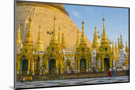 Myanmar. Yangon. Shwedagon Pagoda. Locals Lighting Candles-Inger Hogstrom-Mounted Photographic Print