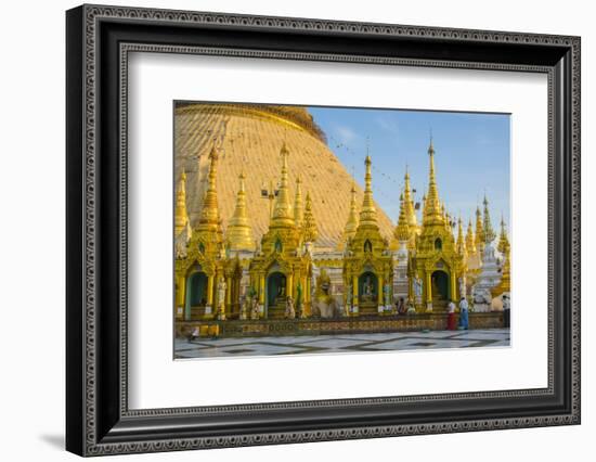 Myanmar. Yangon. Shwedagon Pagoda. Locals Lighting Candles-Inger Hogstrom-Framed Photographic Print