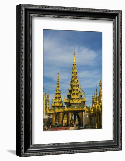 Myanmar. Yangon. Shwedagon Pagoda. Young Buddhist Nuns-Inger Hogstrom-Framed Photographic Print