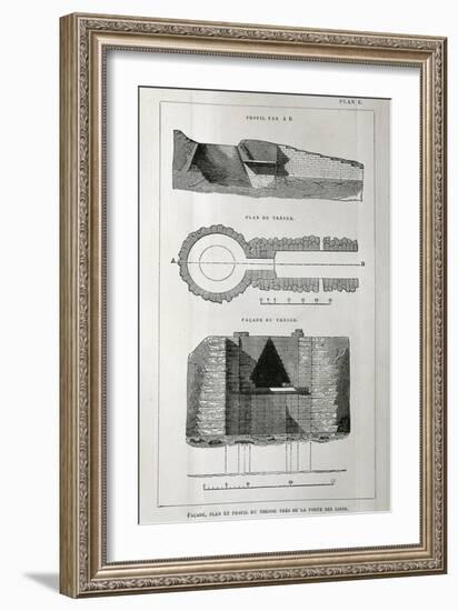 Mycenae, Facade, Plan and Profile of Treasure at the Lion Gate-Hendrick Cornelisz Vroom-Framed Giclee Print