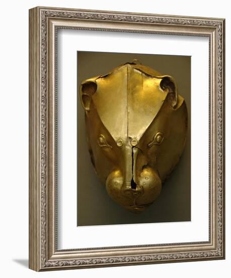 Mycenaean Art. Greece. Rhyton as Lion's Head Embossed in Gold Foil-null-Framed Giclee Print