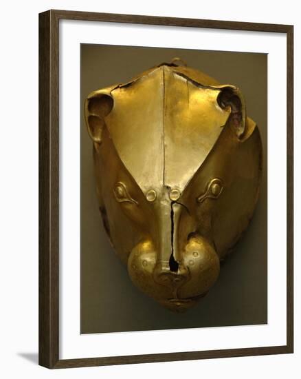 Mycenaean Art. Greece. Rhyton as Lion's Head Embossed in Gold Foil-null-Framed Giclee Print