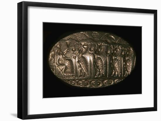 Mycenaean gold signet ring picturing a fertility rite, 13th century BC. Artist: Unknown-Unknown-Framed Giclee Print